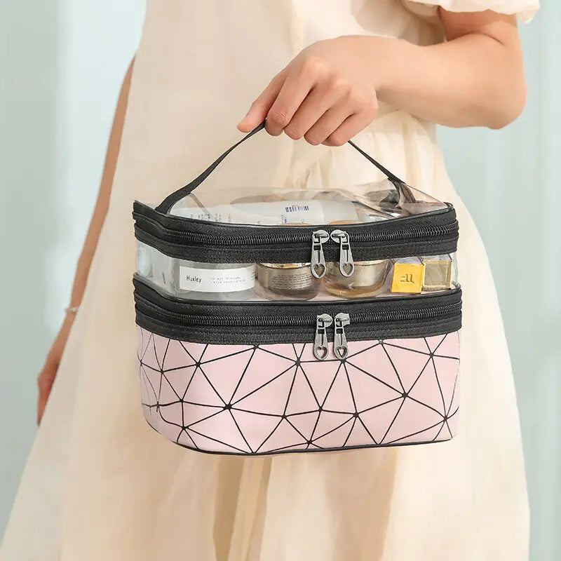 Multifunction Double Transparent Cosmetic Bag